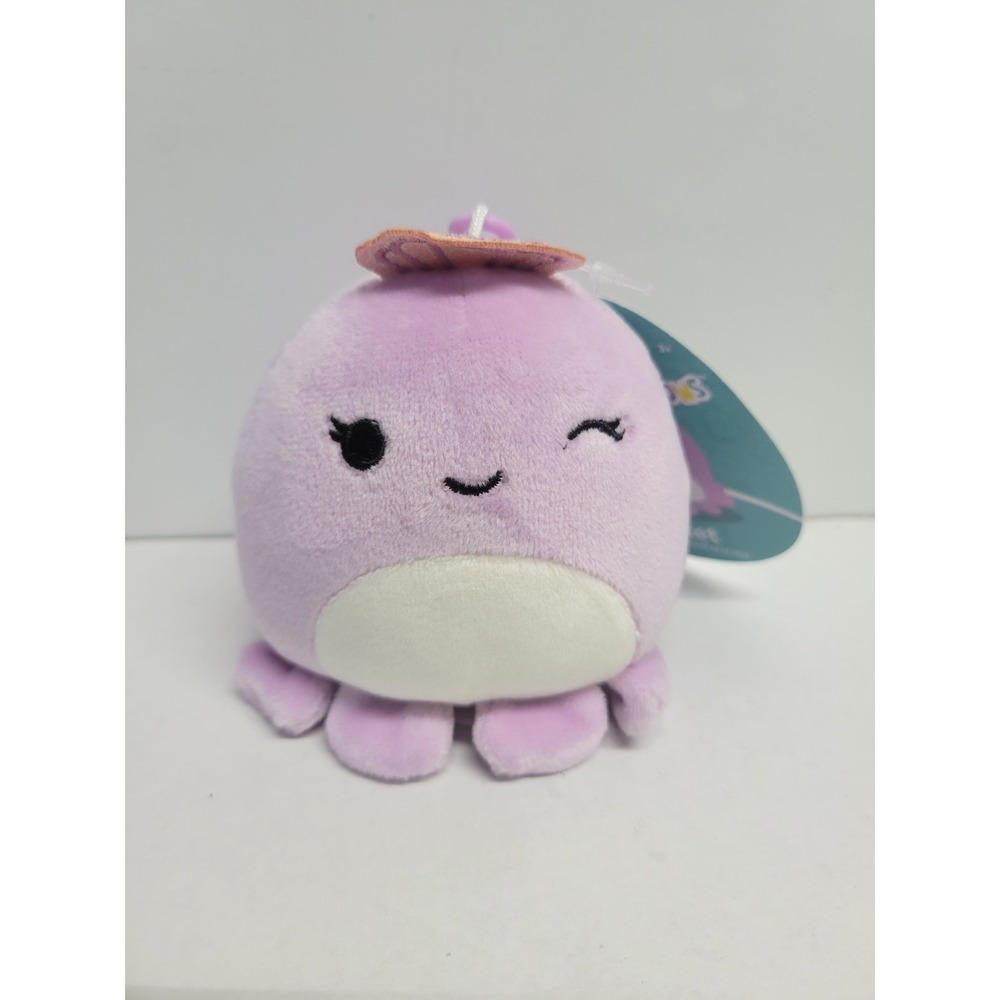 Squishmallows Violet the Octopus 3.5 inch Backpack Clip Lavender Plush S3 #139-9
